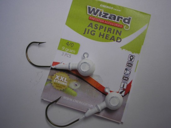 ET Wizard Aspirin Jig . Az Energofish új jigfeje kiváló tartást biztosít a fárasztás során