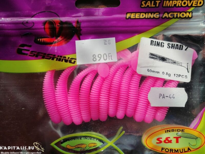 Esfishing Ring Shad 50mm gumihal bugyirózsaszín