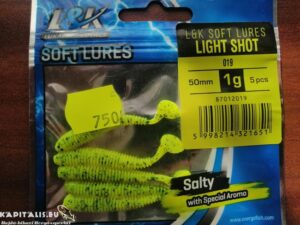 LK Soft Lures LIGHT SHOT 50mm chartreuse fekete flitterrel