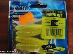 LK Soft Lures POWER KICK 70mm Chartreuse fekete arany flitterel